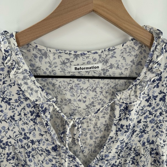 Reformation Amira Johanna Floral Print Pullover Blouse Top Size Small - Picture 4 of 7